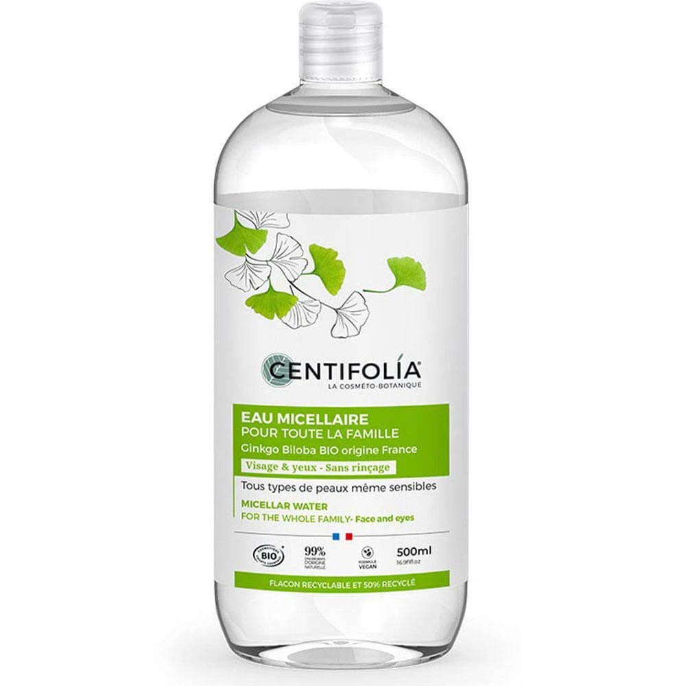 Centifolia Mildheid en Hydratatie Micellair Water voor Gezicht en Ogen voor het hele gezin 500ml