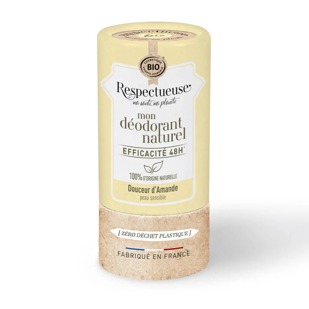 Respectueuse Mon Déodorant Naturel Effective 48h Bio Amandel Heerlijkheid voor de Gevoelige Huid 50g