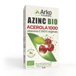 Arkopharma Azinc Acerola 1000 Natuurlijke Vitamine C Bio 30 Kauwtabletten