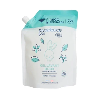 Rivadouce Bebè Navulling Milde Bio Reinigingsgel voor Lichaam en Haar 750ml