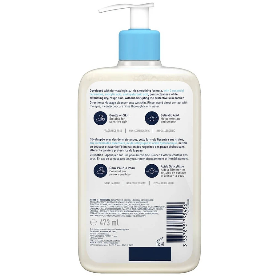 Cerave Body SA Gel Detergente Levigante Pelli secche, ruvide e screpolate 473ml