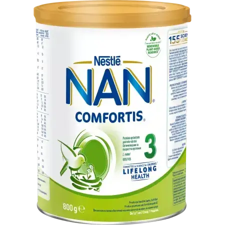 Nan 3 Comfortis leche de continuación, 1-2 años, 800 g, Nestlé