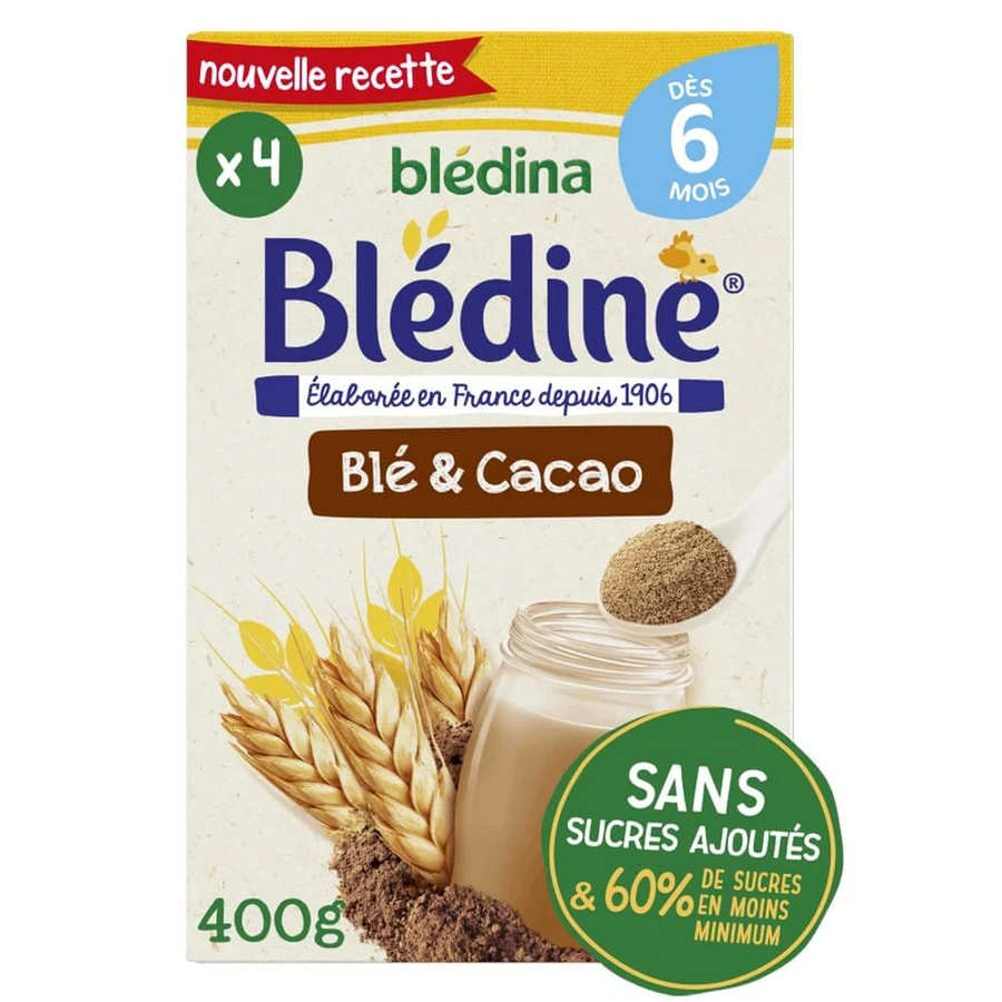 Blédine Blédine Graanpoeder Tarwe en Cacao 6 maanden+ 400g