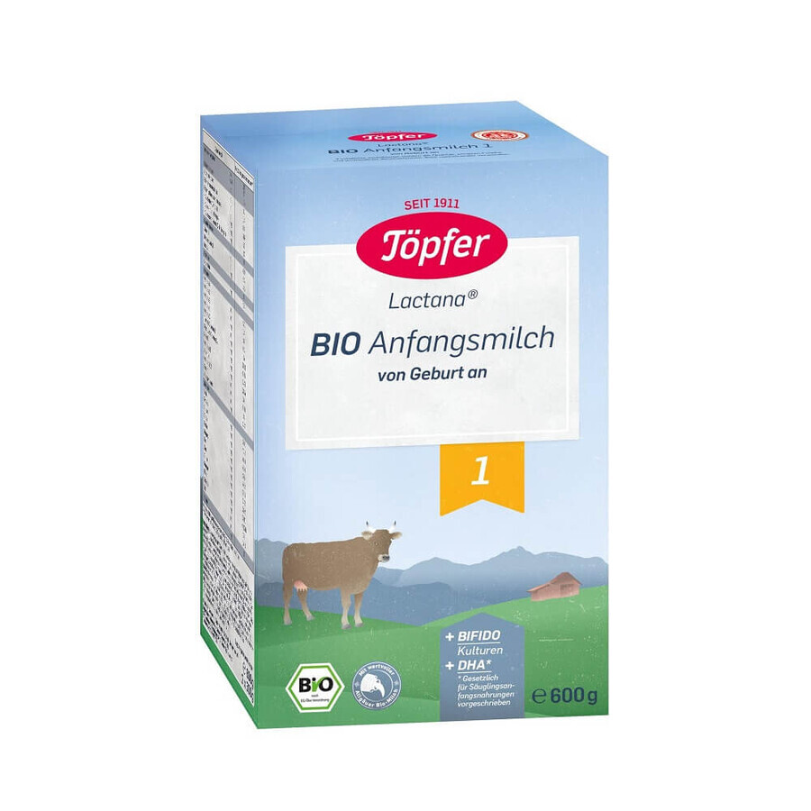 Latte in polvere Bio 1, +0 mesi, 600 gr, Topfer