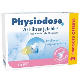 Gilbert Physiodose Pour Mouche Bébé 20 Filtres Jetables + 2 Embouts