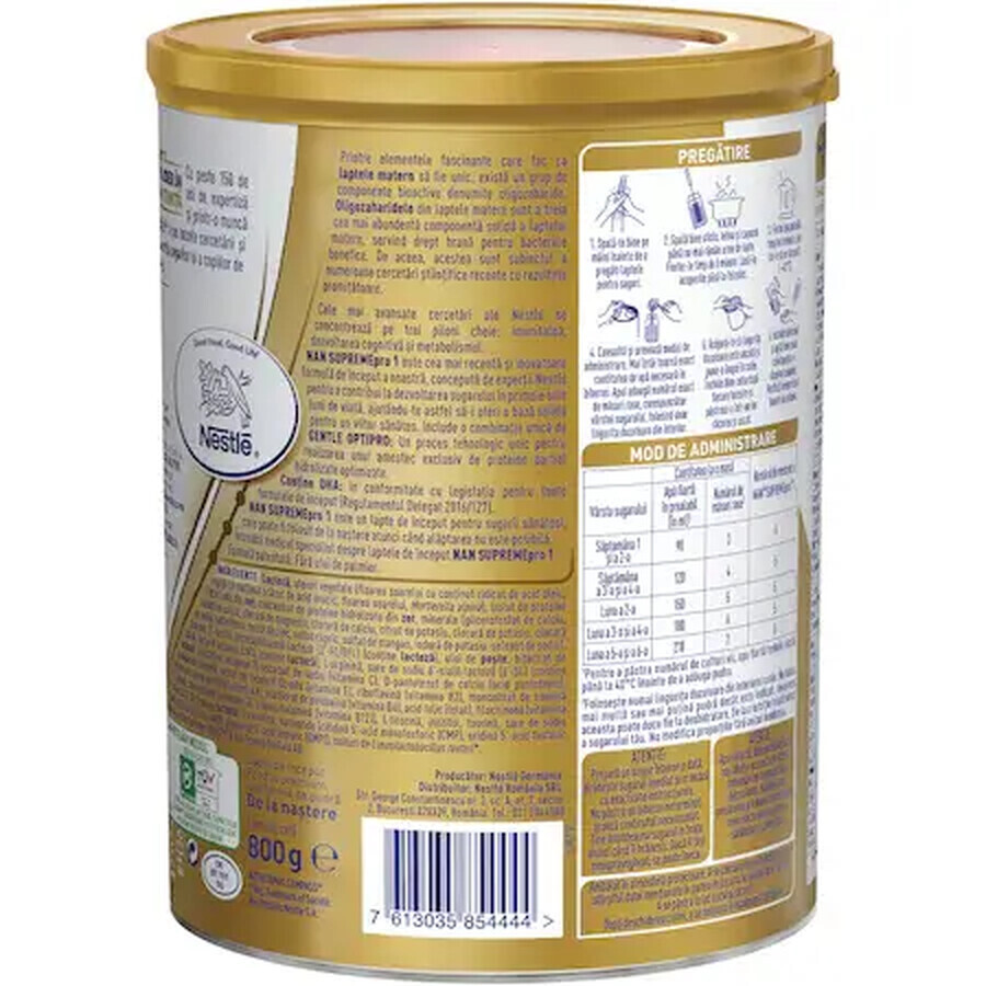 Nan 1 Supreme Pro, lait en poudre, 800 g, Nestlé