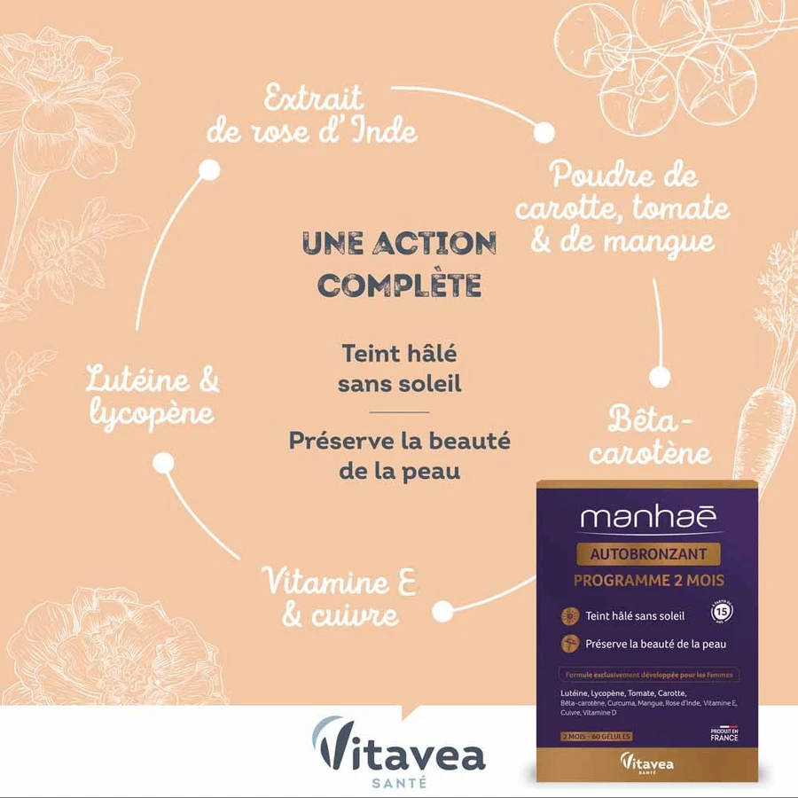 Manhaé Autobronceador 60 cápsulas