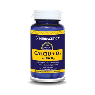 Calcium + D3 + Vitamin K2, 30 capsules, Herbagetica