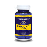 Calciu + D3 + Vitamina K2, 60 capsule, Herbagetica