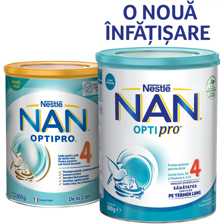 Premium Nan 4 Optipro fórmula láctea, +2 años, 800 g, Nestlé