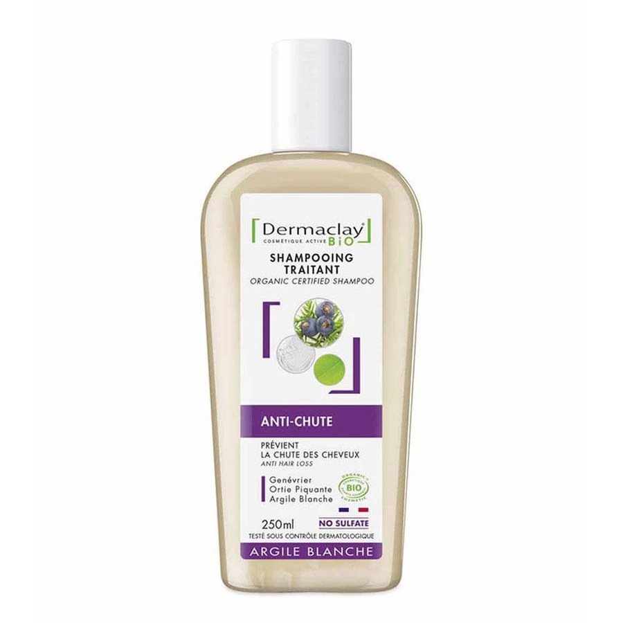 Dermaclay Organic Argilla Blanc Treating Shampoo for Hair Loss Removal 250ml