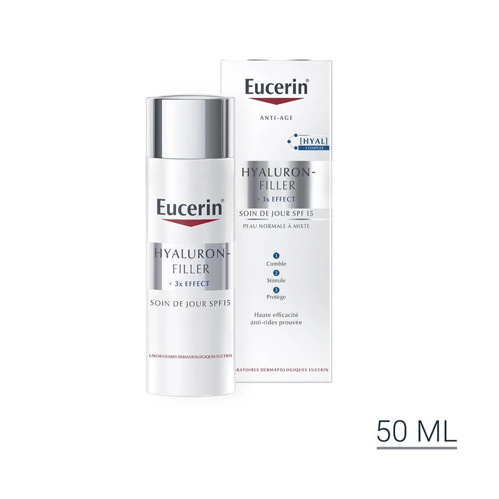 Eucerin Hyaluron-Filler + 3x Effect Normale tot gecombineerde huidverzorging SPF15 +3x Effect 50ml