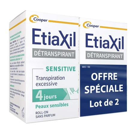 Etiaxil Detraspirant Excessive Underarm Sweat Treatment with roll-on Sensitive Skin 2x15ml