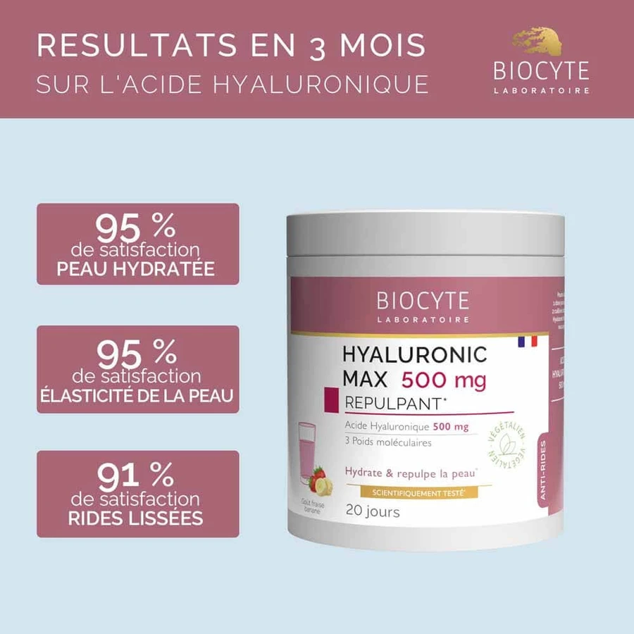Biocyte Anti-Falten Maxi Hyaluronsäure 20x14g Erdbeere & Banane 240g