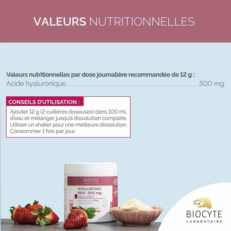 Biocyte Anti-Falten Maxi Hyaluronsäure 20x14g Erdbeere & Banane 240g