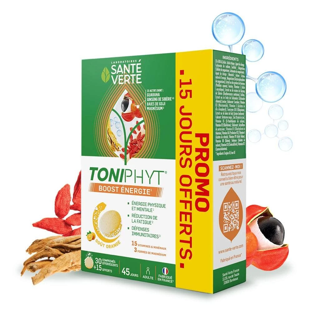 Sante Verte Toniphyt Boost Smaak Sinaasappel 30+15 bruistabletten