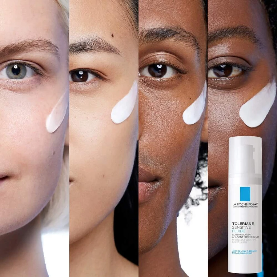 La Roche-Posay Toleriane Sensitive Feuchtigkeitsspendendes, schützendes und beruhigendes Pflegefluid 40 ml