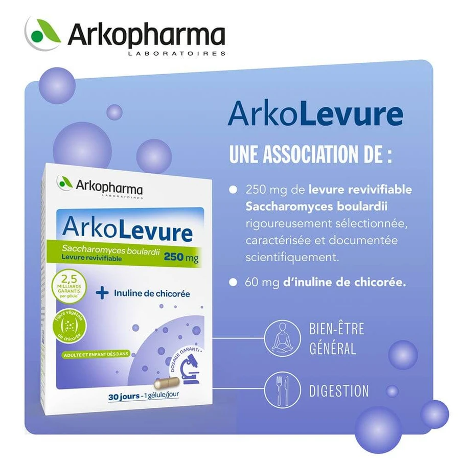 Arkopharma Arkolevure + Inuline 30 Gelules