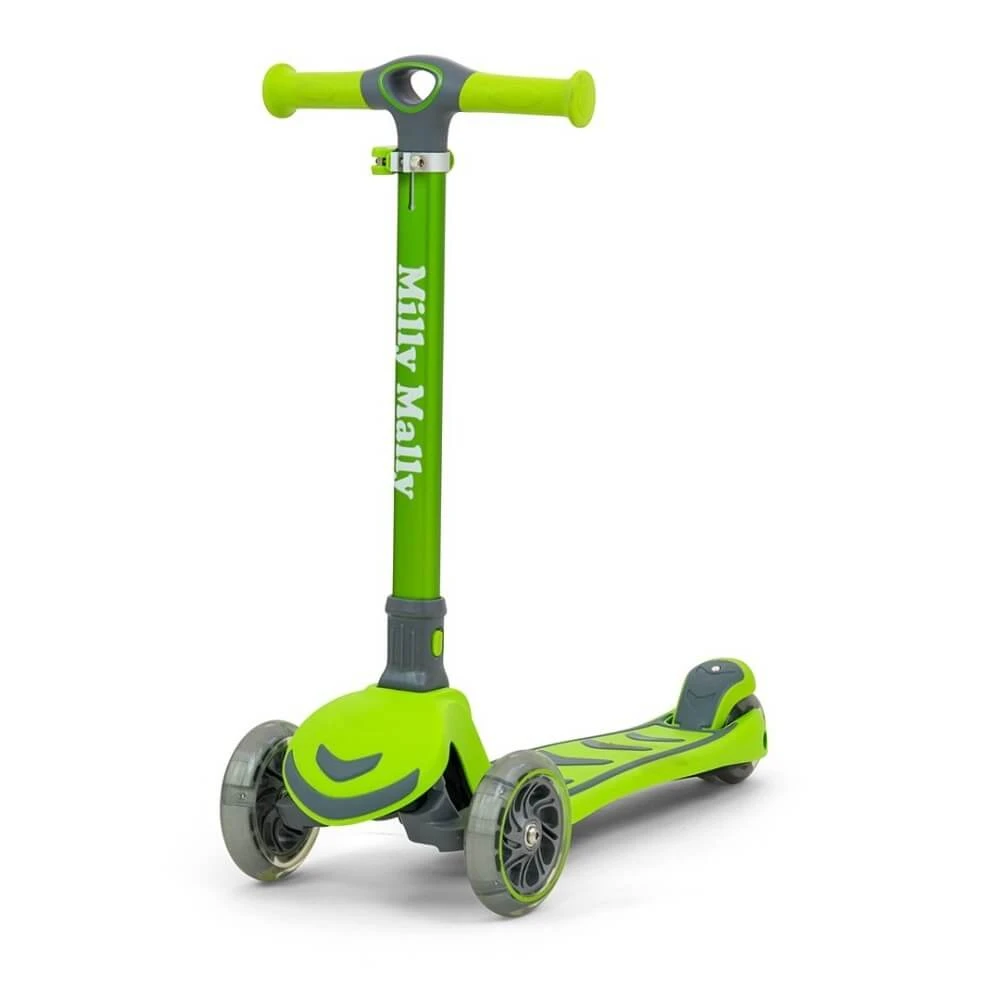 Boogie opvouwbare step met verlichte wielen, Groen, Milly Mally