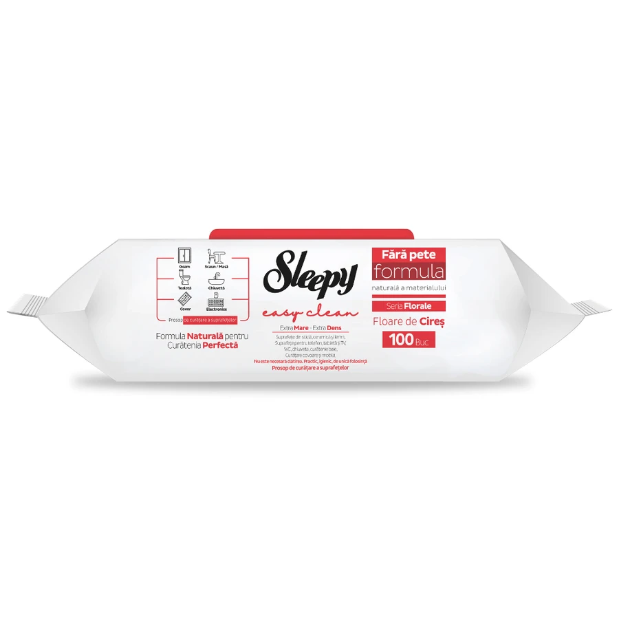 Toallitas húmedas multiusos Easy Clean, Cherry Blossom, 100 uds, Sleepy