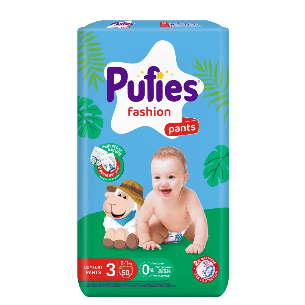 Fashion luiers, Nr 3.6-15 kg, 50 stuks, Pufies