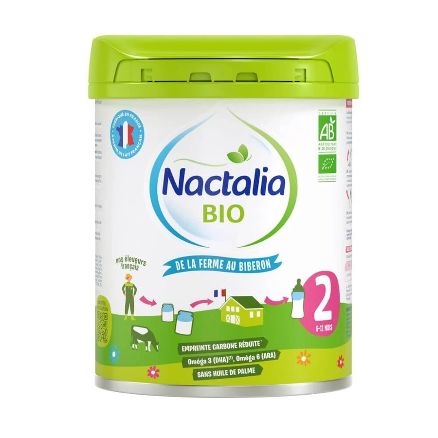 Latte in polvere biologico Nactalia Bio 2, 6-12 mesi, 800 g, Nactalia