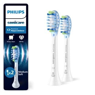 Ersatzbürstenpatrone für Plaque Control Sonicare Bürste, Weiß, HX9042/87, 2 Stück, Philips