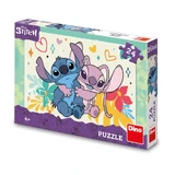 Puzzel, +4 jaar, Stitch en Angel, 24 stukjes, Dino Toys