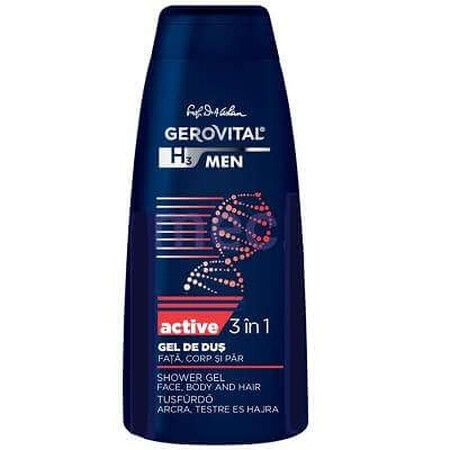 Bagnoschiuma Active 3 in 1 Gerovital Men, Gerovital Men, 400 ml, Farmec