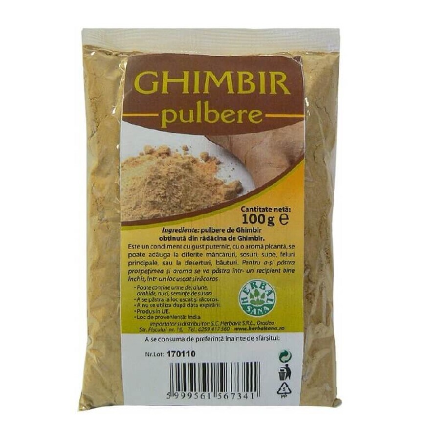 Gingembre en poudre, 100 g, Herbal Sana