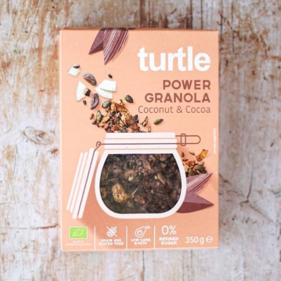 Granola cu nuca de cocos si cacao Eco Power, 350 gr, Turtle