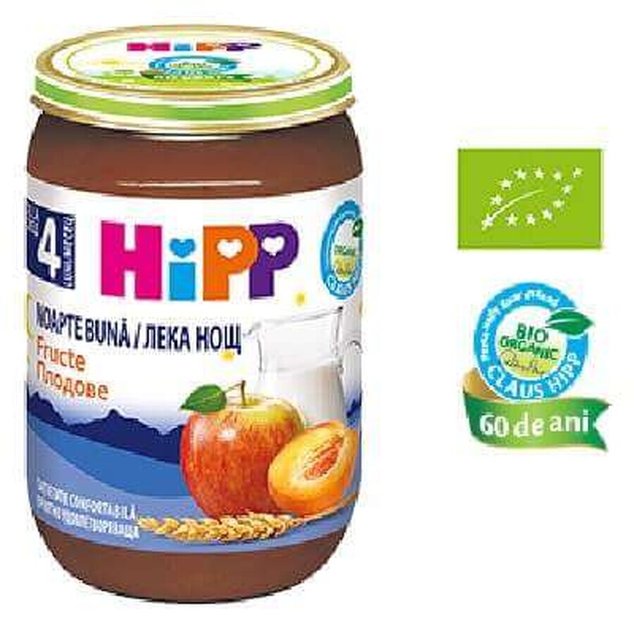 Semola con latte e frutta Buonanotte, +4 mesi, 190 g, Hipp