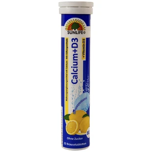 Calcium met vitamine D3, 20 tabletten, Sunlife