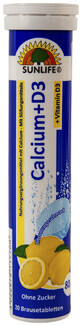 Calcium met vitamine D3, 20 tabletten, Sunlife