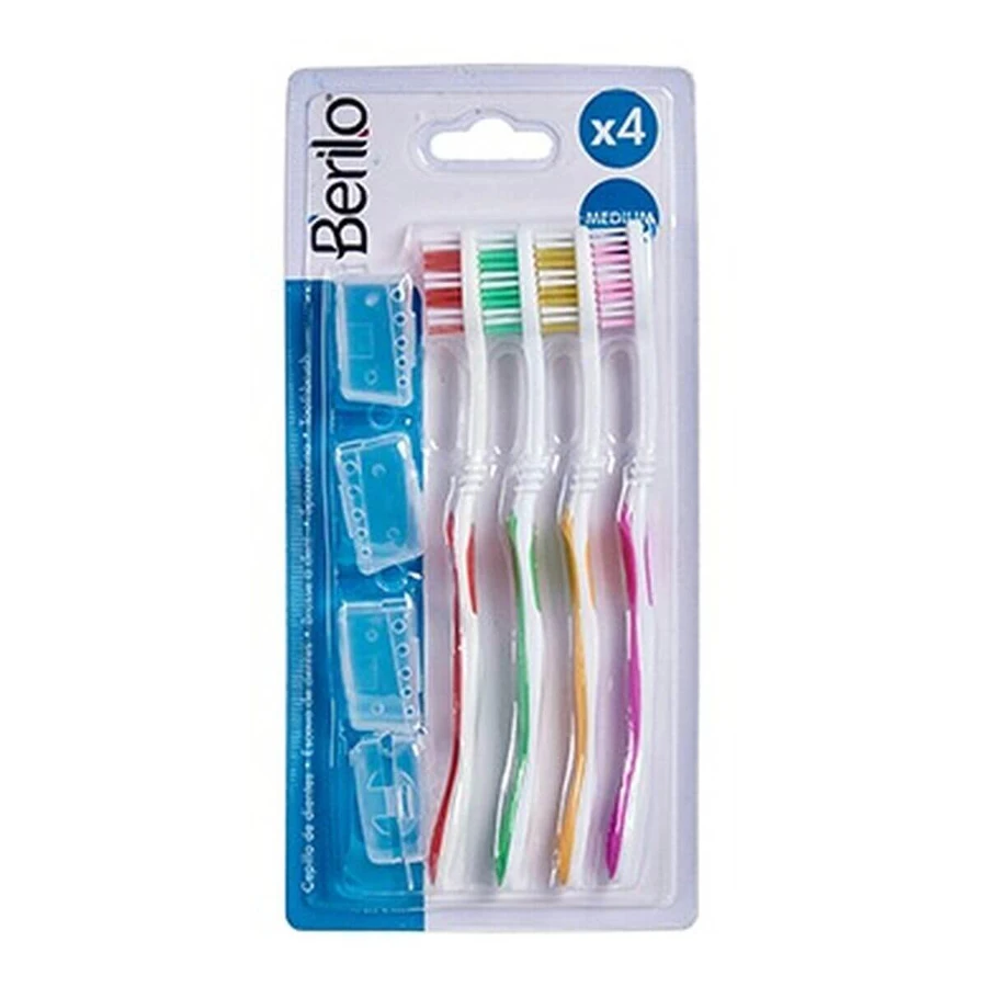 Spazzolino da Denti Berilo AR1410003 Giallo Azzurro Rosso Verde (12 Unità)
