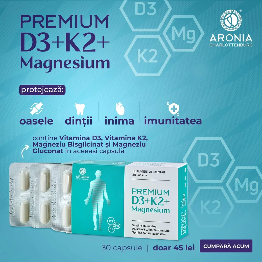 D3+K2+Magnesium Premium, 30 capsules, Aronia Charlottenburg