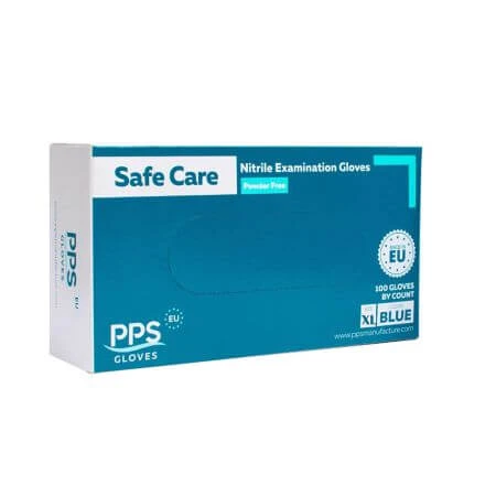 Safe Care PPS Blauwe nitril handschoenen maat XL, 100 stuks, PPS Handschoenen