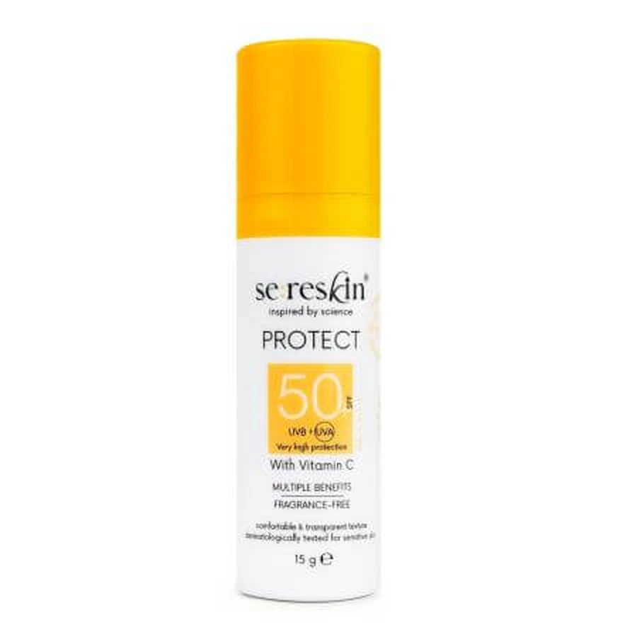 Mini-Gesichtsschutzcreme mit Vitamin C und SPF50, 15 g, Se:Reskin