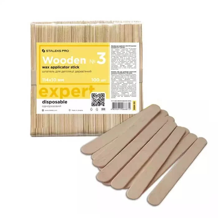 Staleks Pro Expert houten pincet 114x10mm, 100 stuks