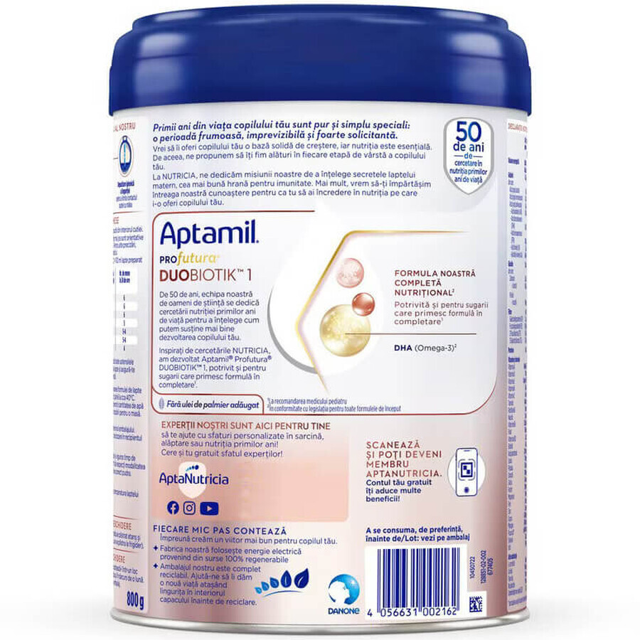 Aptamil PROfutura DUOBIOTIK 1 powdered milk, 800 g, 0-6 months, Nutricia