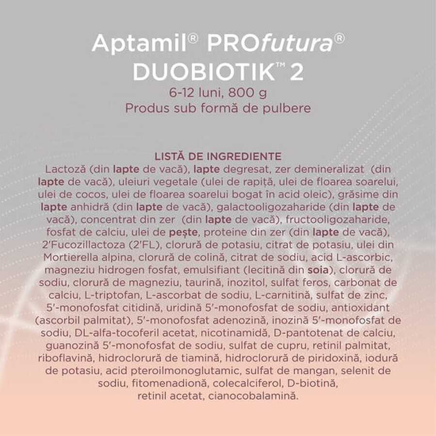 ProFutura 2 Duo Biotik formula, 6 - 12 months, 800 g, Aptamil