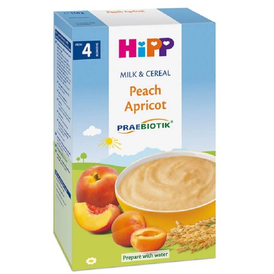 Latte e cereali con pesche e albicocche, +4 mesi, 250 g, Hipp