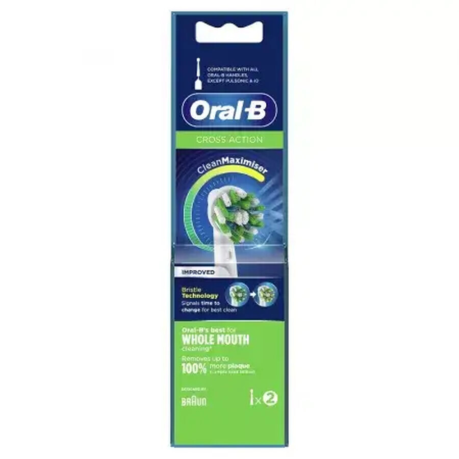 Testine di ricambio per spazzolino elettrico CrossAction, EB50-4, 2 pezzi, Oral-B