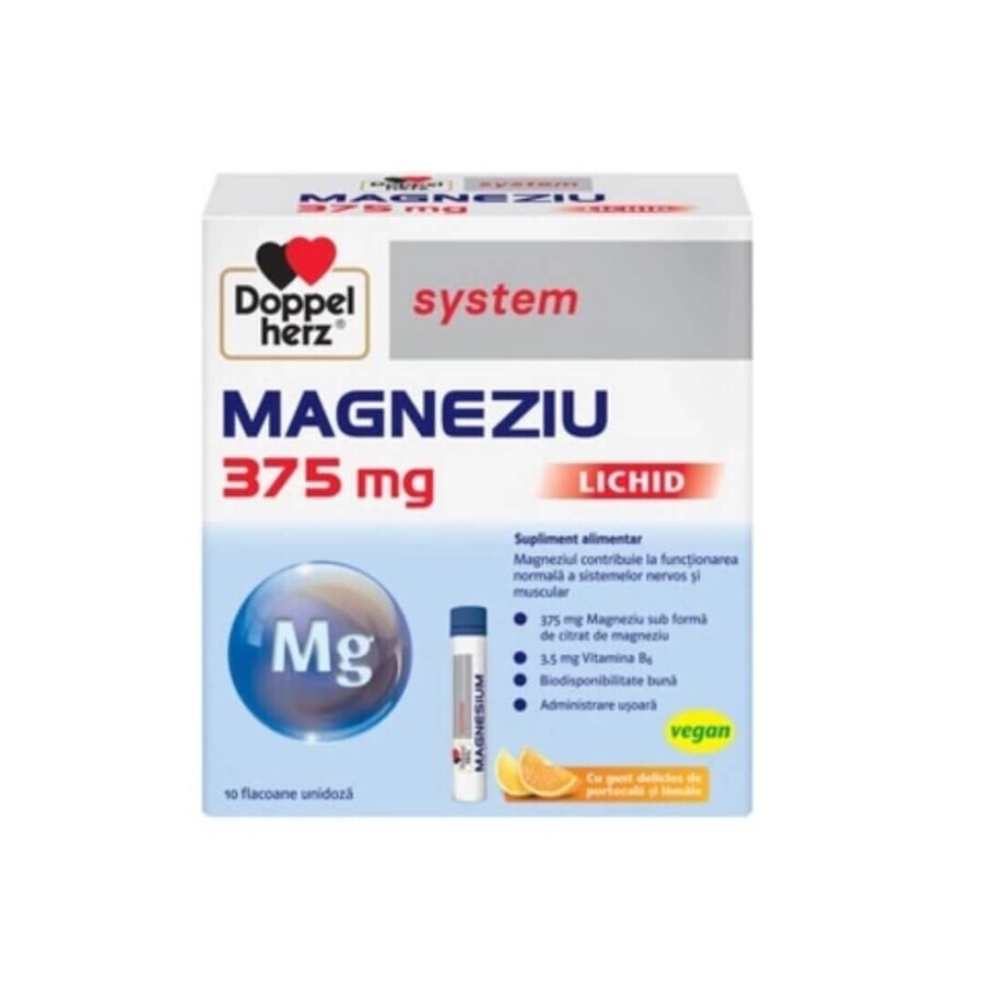 Magnesium 375 mg, 10 injectieflacons, Doppelherz (veganistisch)