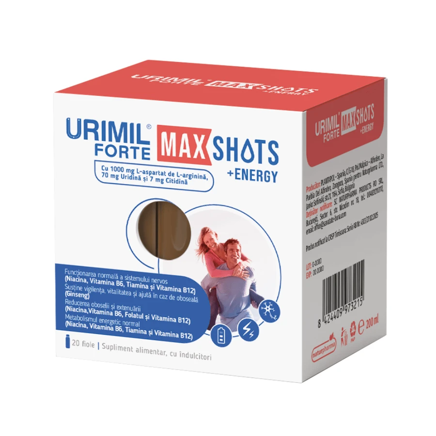 Urimil Forte Max Shots + Energy, 20 injectieflacons, Naturpharma