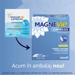 MagneVie Express, 150 mg de magnésium + 0,7 mg de vitamine B6, énergie supplémentaire, administration sans eau, 2x20 sachets