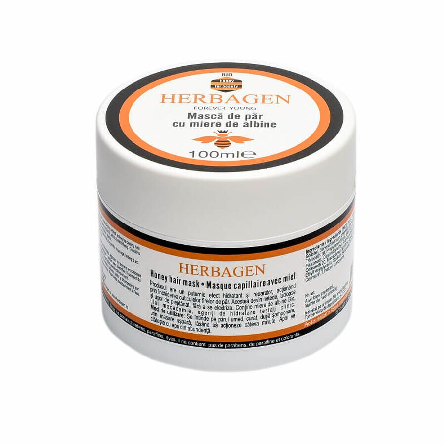 Haarmaske mit Bio-Honig, 100 ml, Herbagen