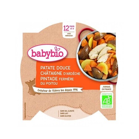 Menu patate douce, carmin et châtaigne, +12, 230g, BabyBio