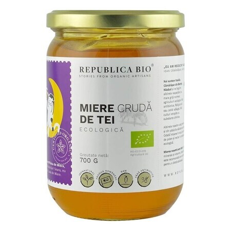 Miere cruda din Tei Eco, 700 gr, Republica Bio