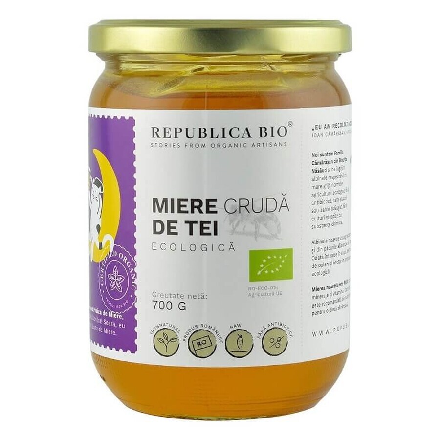 Miere cruda din Tei Eco, 700 gr, Republica Bio